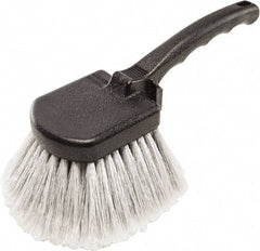 Harper Brush - 2-1/4" Bristle Length, Flagged Plastic Utility Scrub Brush - 3-1/2" x 3-1/2" Long x 3" Wide Head, 10" OAL, Easy Grip Handle, Black, Polypropylene Block, Flagged - Industrial Tool & Supply