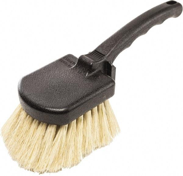 Harper Brush - 2-1/4" Bristle Length, Tampico Utility Scrub Brush - 3-1/2" x 3-1/2" Long x 3" Wide Head, 10" OAL, Easy Grip Handle, Black, Polypropylene Block - Industrial Tool & Supply