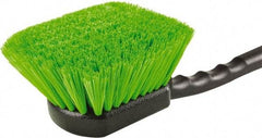 Harper Brush - 2-1/4" Bristle Length, Flagged Plastic Utility Scrub Brush - 3-1/2" x 3-1/2" Long x 3" Wide Head, 10" OAL, Easy Grip Handle, Black, Polypropylene Block, Flagged - Industrial Tool & Supply