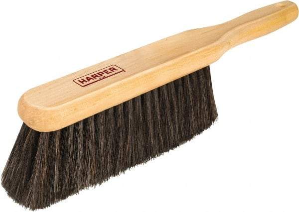 Harper Brush - 14" OAL, Horsehair & Nylon Counter Brush - 2-1/4" Bristle Length, 8" Long x 1-3/4" Wide Head, Straight Wood Handle, Black - Industrial Tool & Supply