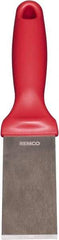 Remco - Stiff Stainless Steel Beveled Scraper - 1-1/2" Blade Width x 3-1/2" Blade Length, 5-13/32" Long Ergonomic Polypropylene Handle - Industrial Tool & Supply