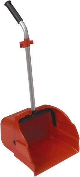 Harper Brush - 14" Wide x 13" Deep x 32" High Handheld Dustpan - Plastic Body, 25" Aluminum Handle, Red - Industrial Tool & Supply