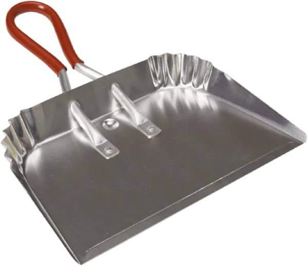 Harper Brush - 17" Wide x 10" Deep x 4" High Handheld Dustpan - Aluminum Body, 9" Aluminum Handle, Silver - Industrial Tool & Supply