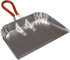Harper Brush - 17" Wide x 10" Deep x 4" High Handheld Dustpan - Aluminum Body, 9" Aluminum Handle, Silver - Industrial Tool & Supply