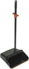 Harper Brush - 12" Wide x 12" Deep x 36" High Upright Dustpan - Plastic Body, 28" Aluminum Handle, Black - Industrial Tool & Supply