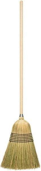 Harper Brush - 56" OAL Corn Bristle Broom - 39" Long Wood Handle, 17" Bristle Length, 14" Wide - Industrial Tool & Supply