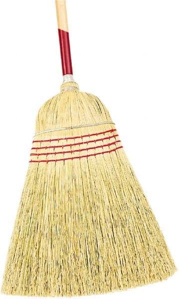 Harper Brush - 58" OAL Corn Bristle Broom - 40" Long Wood Handle, 18" Bristle Length, 18" Wide - Industrial Tool & Supply