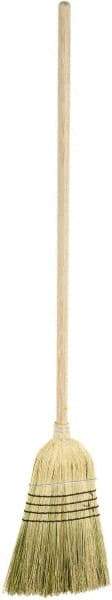 Harper Brush - 55" OAL Corn Blend Bristle Broom - 39" Long Wood Handle, 16" Bristle Length, 12" Wide - Industrial Tool & Supply