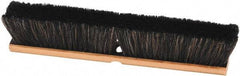 Harper Brush - 18" Smooth Surface Horsehair Push Broom - 3" Bristle Length, Wood Block, Threaded Handle Connection, Handle Sold Separately - Industrial Tool & Supply