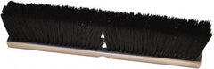 Harper Brush - 18" Medium Duty Synthetic Push Broom - 3" Bristle Length, Wood Block, Threaded Handle Connection, Handle Sold Separately - Industrial Tool & Supply