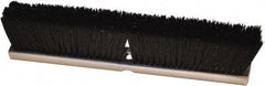 Harper Brush - 24" Medium Duty Synthetic Push Broom - 3" Bristle Length, Wood Block, Threaded Handle Connection, Handle Sold Separately - Industrial Tool & Supply