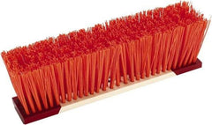 Harper Brush - 16" Rough Surface Synthetic Push Broom - 4" Bristle Length, Wood Block, Bolt-On Handle Connection, Handle Sold Separately - Industrial Tool & Supply