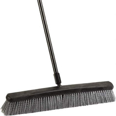 Harper Brush - 24" Rough Surface Synthetic Push Broom - 3" Bristle Length, Plastic Block, Threaded Handle Connection, Handle Included - Industrial Tool & Supply