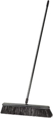 Harper Brush - 24" Rough Surface Synthetic Push Broom - 3" Bristle Length, Plastic Block, Threaded Handle Connection, Handle Included - Industrial Tool & Supply