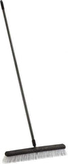 Harper Brush - 24" Smooth Surface Synthetic Push Broom - 3" Bristle Length, Plastic Block, Threaded Handle Connection, Handle Included - Industrial Tool & Supply