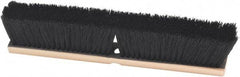 Harper Brush - 24" Smooth Surface Horsehair Push Broom - 3" Bristle Length, Wood Block, Threaded Handle Connection, Handle Sold Separately - Industrial Tool & Supply