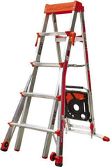Little Giant Ladder - 6 Steps, 8' High, Type IA Rating, Aluminum Multi-Use Ladder - 300 Lb Load Capacity, 27" Base Width - Industrial Tool & Supply