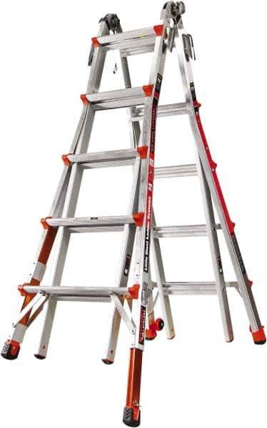 Little Giant Ladder - 18 Steps, 19' High, Type IA Rating, Aluminum Multi-Use Ladder - 300 Lb Load Capacity, 26-1/2" Base Width - Industrial Tool & Supply