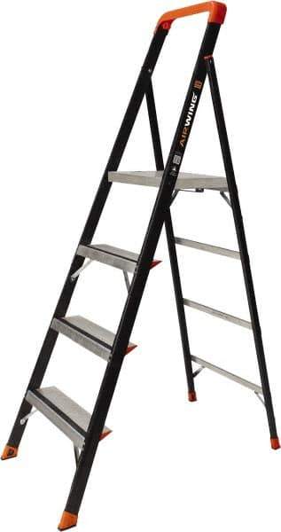 Little Giant Ladder - 4 Steps, 6' High, Type IAA Rating, Fiberglass Step Ladder - 375 Lb Load Capacity, 23-1/2" Base Width - Industrial Tool & Supply