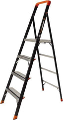 Little Giant Ladder - 4 Steps, 6' High, Type IAA Rating, Fiberglass Step Ladder - 375 Lb Load Capacity, 23-1/2" Base Width - Industrial Tool & Supply