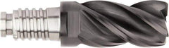 Kennametal - 20mm Diam, 30mm LOC, 4 Flute, 2mm Corner Radius End Mill Head - Solid Carbide, AlTiN Finish, Duo-Lock 20 Connection, Spiral Flute, 37 & 39° Helix, Centercutting - Industrial Tool & Supply