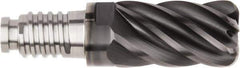 Kennametal - 16mm Diam, 24mm LOC, 6 Flute, 0.0787" Corner Radius End Mill Head - Solid Carbide, AlTiN Finish, Duo-Lock 16 Connection, Spiral Flute, 37 & 39° Helix, Centercutting - Industrial Tool & Supply