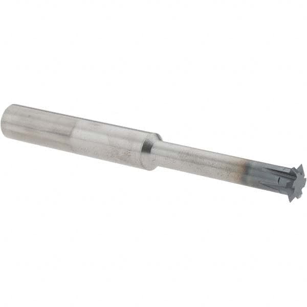 Accupro - 3/8° 3/8" Cut Diam, 0.072" Cut Width, 3/8" Shank, Solid Carbide Double-Angle Cutter - Industrial Tool & Supply