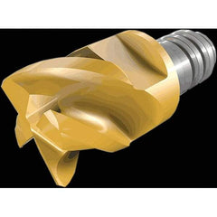 Iscar - MM EC-H CF Grade IC908 Carbide End Milling Tip Insert - TiAlN Finish, 4 Flutes, 20mm Cutting Diam, 15mm Depth of Cut, 25.5mm Extension, 46/48° Helix - Industrial Tool & Supply