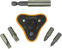 Lang - 6 Piece, Black/Orange Ratcheting Bit Driver Set - For Use with Various Applications - Industrial Tool & Supply