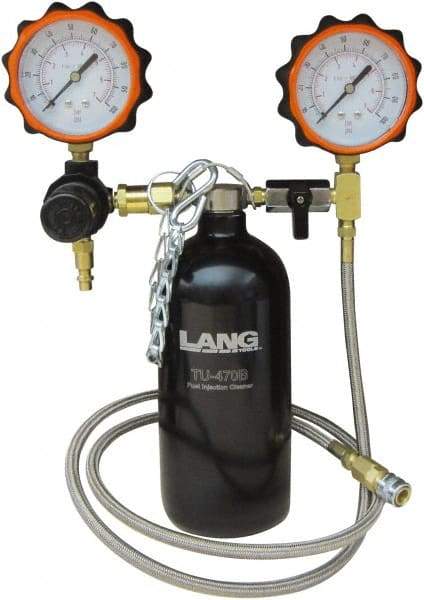 Lang - 4' Hose Length, 100 Max psi, Mechanical Automotive Fuel Injection Cleaner/Gauge - 1 Lb Graduation - Industrial Tool & Supply