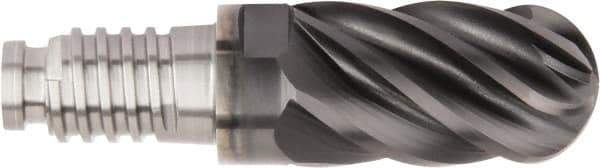 Kennametal - 5/8" Mill Diam, 15/16" LOC, Solid Carbide Ball End Mill Head - Spiral Flute, Right Hand Cut, 39° Helix, 6 Flutes, AlTiN Finish - Industrial Tool & Supply