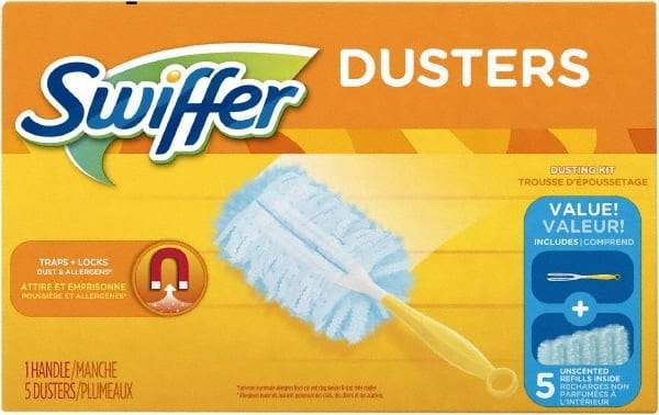 Swiffer - 6" Long Fiber Duster - 13" OAL, Light Blue - Industrial Tool & Supply