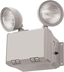 Lithonia Lighting - 2 Heads, 120/277 VAC, Thermoplastic, LED Emergency Light - 2.7 Watts, 8-3/8" Long x 12-7/8" High x 6" Wide, Sealed Nickel Cadmium Battery - Industrial Tool & Supply