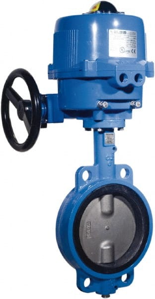 BONOMI - Actuated Butterfly Valves; Pipe Size: 5 (Inch); Actuator Type: Electric ; Style: Wafer ; Material: Cast Iron ; WOG Rating (psi): 200 ; Seat Material: EDPM - Exact Industrial Supply