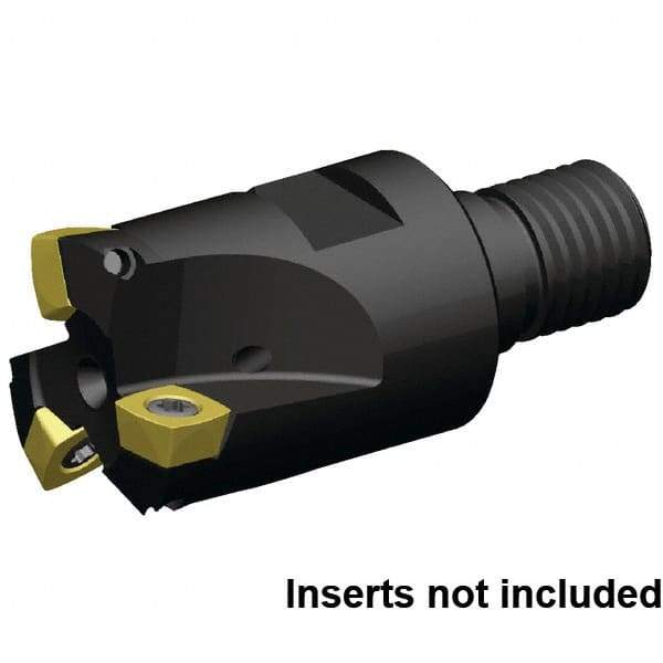 Kennametal - 25mm Cut Diam, 1.5mm Max Depth, M12 21mm Shank Diam, Modular Connection Indexable High-Feed End Mill - Screw Holding Method, XD..0904.. Insert, 7792VXD09 Toolholder, Through Coolant - Industrial Tool & Supply