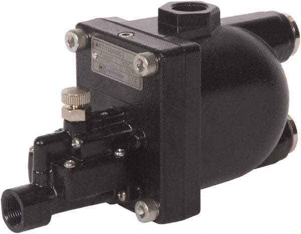 PRO-SOURCE - 1/2" Inlet, Zero Air Loss Condensate Drain Valve - 3/8" NPT Outlet, 87 to 175 psi - Industrial Tool & Supply