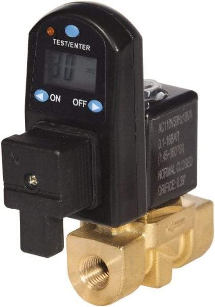 PRO-SOURCE - 1/4" Inlet, Digital Electronic Condensate Drain Valve - 1/4" NPT Outlet, 230 psi - Industrial Tool & Supply