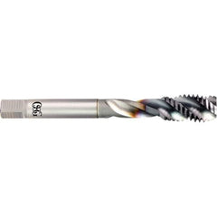 OSG - 1-1/2-6 UNF 4 Flute 2B Semi-Bottoming Spiral Flute Tap - Powdered Metal, TiCN Finish, 200mm OAL, Right Hand Flute, Right Hand Thread, H10, Series 16505 - Industrial Tool & Supply