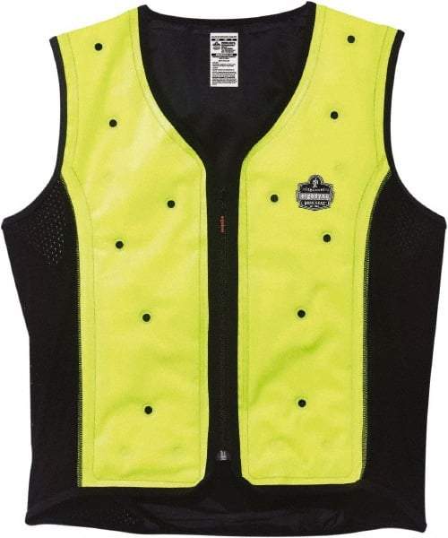 Ergodyne - Size 4XL, Lime Cooling Vest - 53 to 56" Chest, Zipper Front - Industrial Tool & Supply