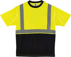 Ergodyne - Size 4XL, Hi-Viz Lime, High Visibility, Short Sleeve T-Pocket, - 58" Chest, 1 Pocket, Polyester - Industrial Tool & Supply