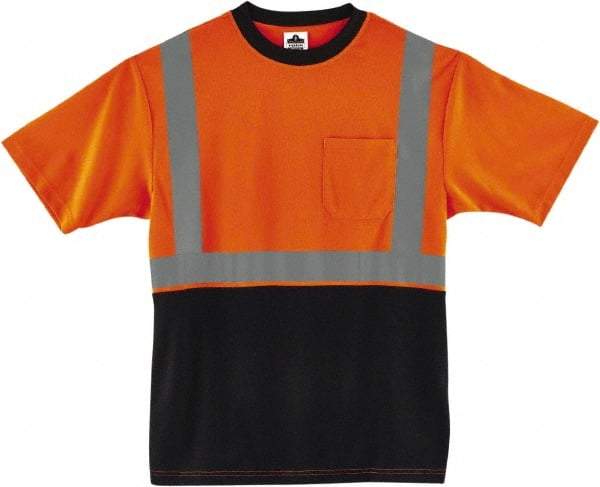 Ergodyne - Size XL, Hi-Viz Orange, High Visibility, Short Sleeve T-Pocket, - 46" Chest, 1 Pocket, Polyester - Industrial Tool & Supply