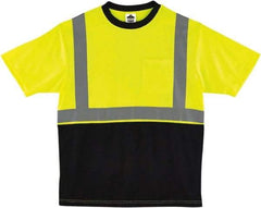 Ergodyne - Size XL, Hi-Viz Lime, High Visibility, Short Sleeve T-Pocket, - 46" Chest, 1 Pocket, Polyester - Industrial Tool & Supply