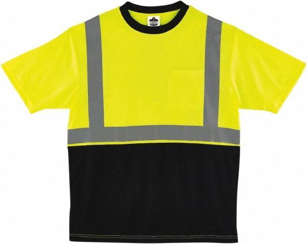 Ergodyne - Size S, Hi-Viz Lime, High Visibility, Short Sleeve T-Pocket, - 36" Chest, 1 Pocket, Polyester - Industrial Tool & Supply