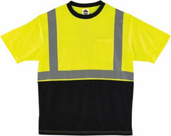 Ergodyne - Size S, Hi-Viz Lime, High Visibility, Short Sleeve T-Pocket, - 36" Chest, 1 Pocket, Polyester - Industrial Tool & Supply