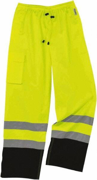 Ergodyne - Size M, Lime, Rain Pants - 1 Pocket, Elastic Wrist - Industrial Tool & Supply