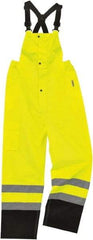 Ergodyne - Size 2XL, Lime, Rain Bib Overall - 1 Pocket - Industrial Tool & Supply