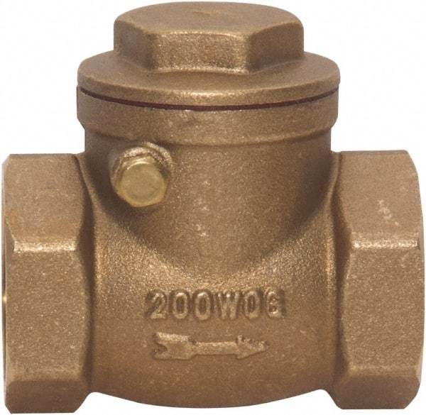 Value Collection - 1-1/2" Brass Check Valve - Check Swing, FNPT x FNPT, 200 WOG - Industrial Tool & Supply