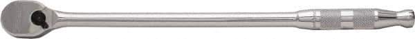 Proto - 3/8" Drive Pear Head Ratchet - Full Polish Chrome Finish, 13" OAL, 90 Gear Teeth, Long Arm Handle, Reversible Head - Industrial Tool & Supply