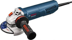 Bosch - 4-1/2" Wheel Diam, 11,500 RPM, Corded Angle & Disc Grinder - 5/8-11 Spindle, 120 Volts, 10 Amps - Industrial Tool & Supply