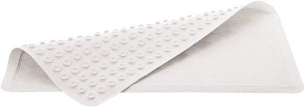 Rubbermaid - 28" Long x 16" Wide, Rubber Plumbed Wash Station Bath Tub Mat - White Matting - Industrial Tool & Supply